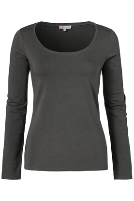 Afbeeldingen van Katoenen basis top lange mouw - Groen/Blauw/Grijs/Paars - Maten XS-XXL